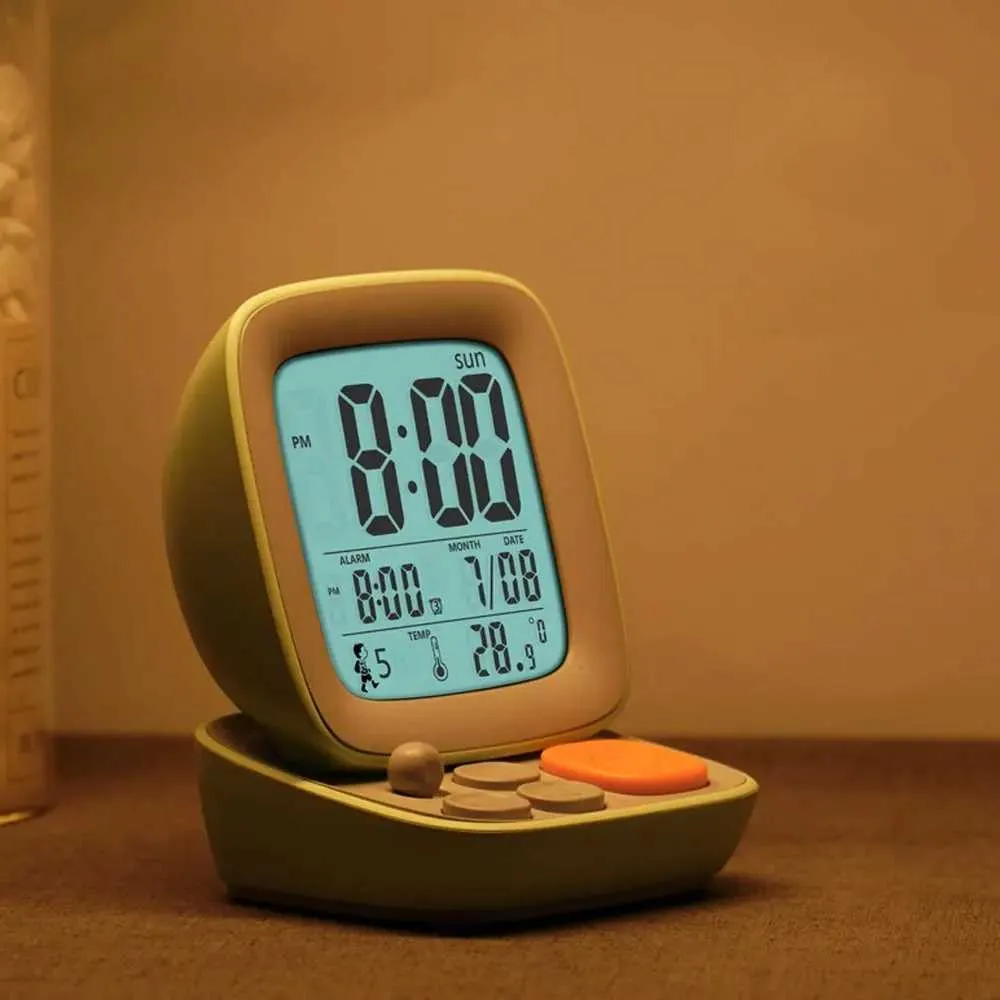 Orologi da tavolo da scrivania ANCHE COLLO RETRO PICCOLO COMPUTER CHI CHI CHIE Digitale con lampada da letto per camera da letto elettronica soggiorno semplice silenzioso regalo