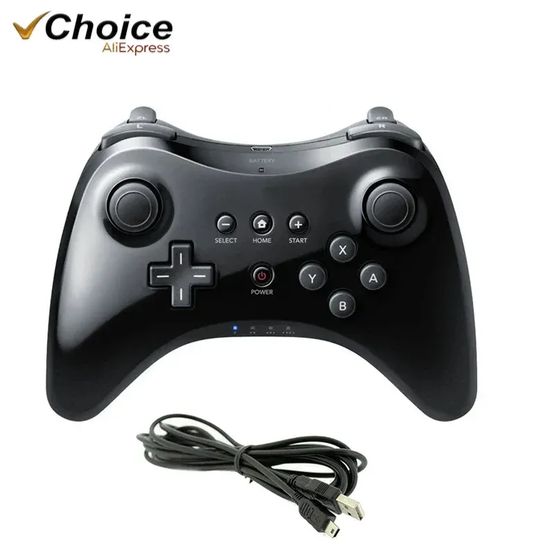 Mice Wireless Classic Pro Controller Gystick Gamepad for Nintend Wii U Pro مع وحدة تحكم لاسلكية USB Cable