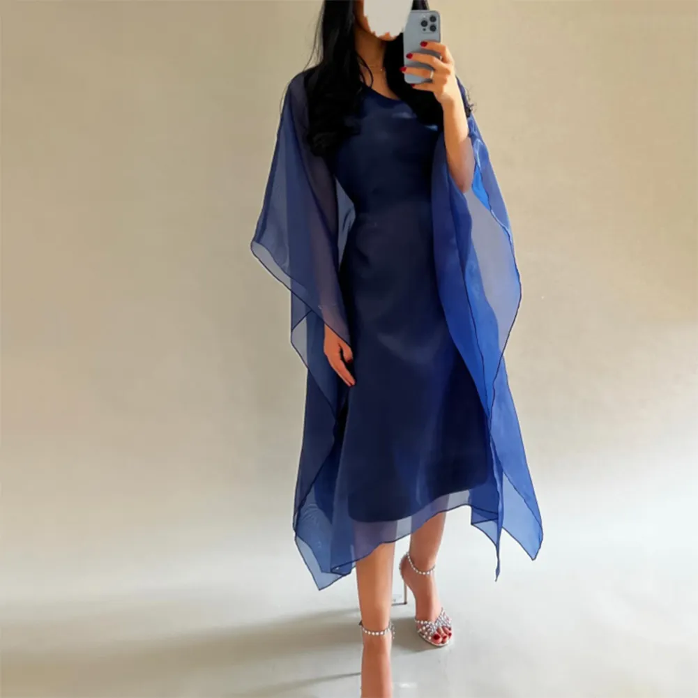 blue velvet v neck dress Ever-Pretty Plus Size Velvet A-line V-Neck Short Sleeve Waist Design Fall Mother of the Bride Dress main image 1