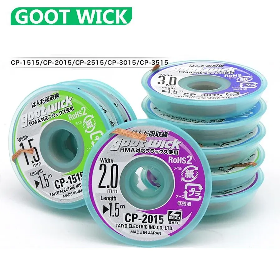 Tips 10pcs/lot Gootwick Length 1.5m Width 1.5mm 2.0mm 2.5mm 3.0mm 3.5mm Desoldering Braid Solder Remover Wick Wire Repair Tool