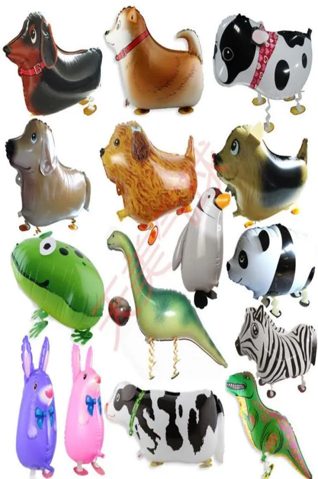 Walking Pet Balloons Animal Hélium Aluminium Carton animé film Balloons multicolores beaux animaux animaux animaux anniversaire Weddin9960494