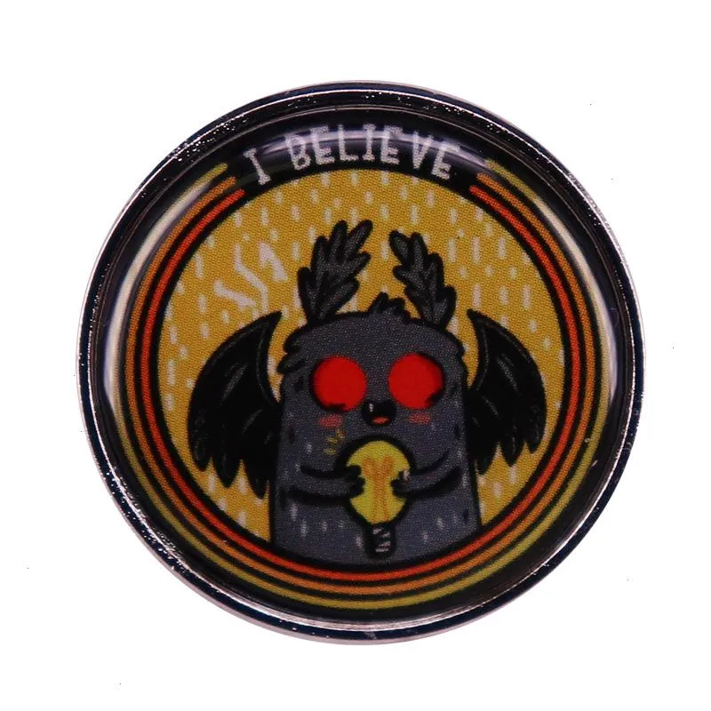 I Believe Enamel Pin Mothman Brooch Inspirational Quote Badge Fashion Accessory Gift