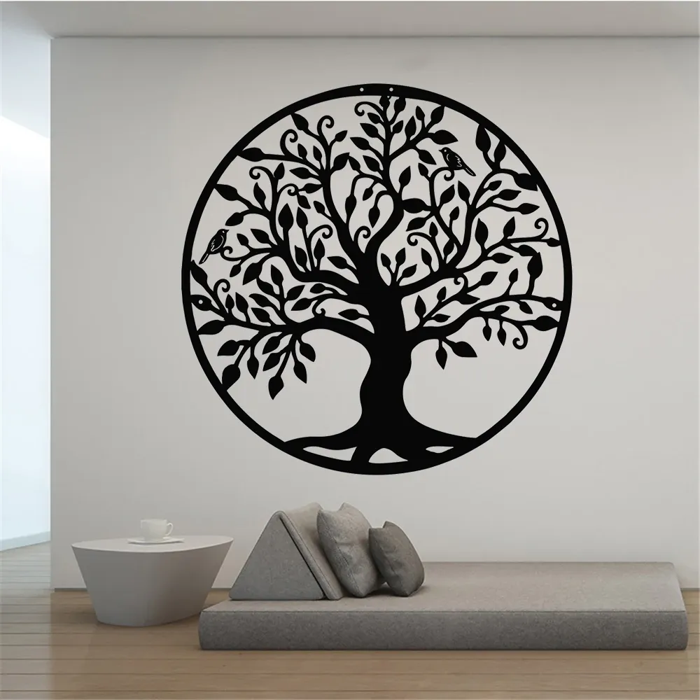 Stickers Metal Family Tree Wall Decals Tree Of Life Family Tree Sign Stickers For Home Bedroom Decoration Murals Vinyl Poster DW13527