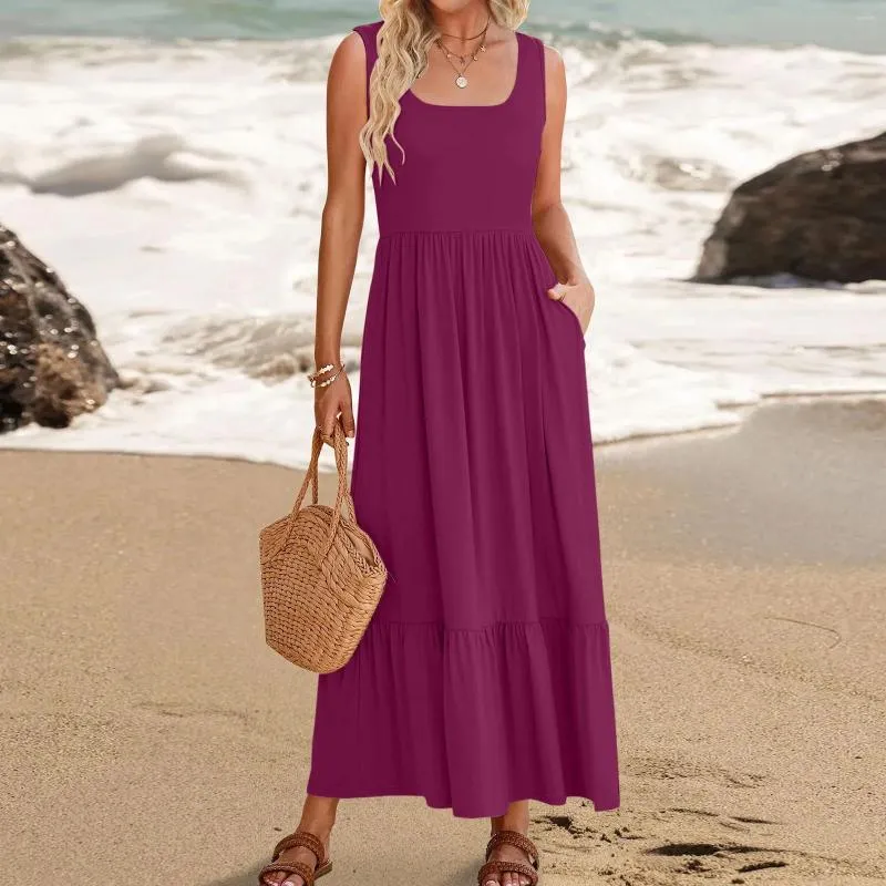Strapless Plus Size Dress Women Fashion Linen Dresses Elegant