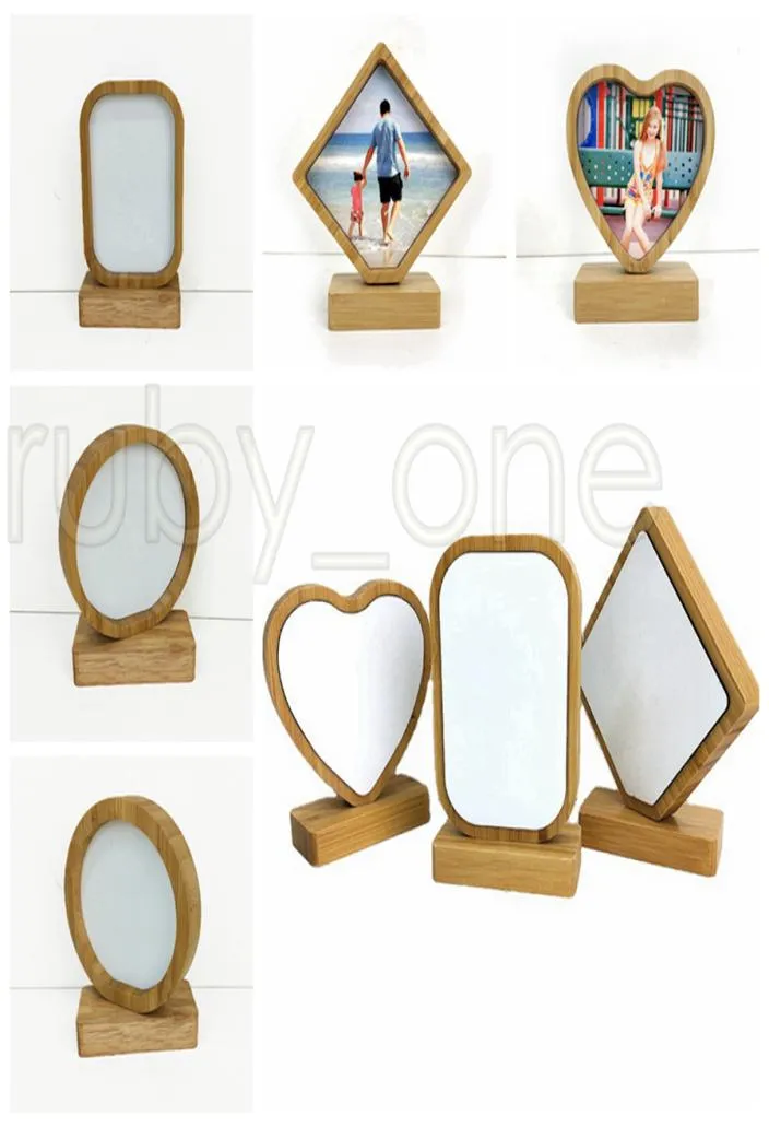 Transferência térmica Bambu PO Frames de bambu Crafts Sublimação Blank Picture Rahmen para Presentes de Natal Decoração de Desktop Supplie8537972