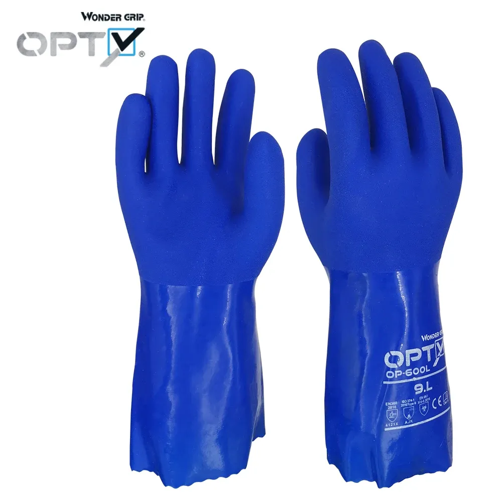 Guanti 30 cm Allungati in PVC Proofistica chimica Protezione Protezione impermeabile a prova di olio guanti blu