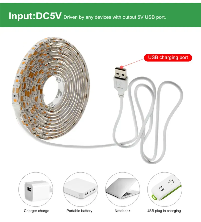 Full Spectrum led grow lights USB led strip lights 0.5m 1m 2m 2835 Chip LED Phyto Lamps For Greenhouse Hydroponic Plant Growing