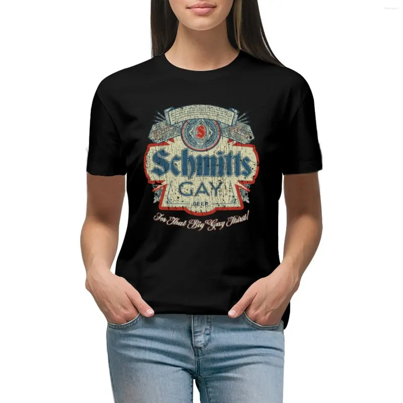 Kobiety Polos Schmitts Gay Beer 1991 T-shirt krótkie koszulki TEE FUNDY T SHIRTS FOR WENTOUM LUSE FIT