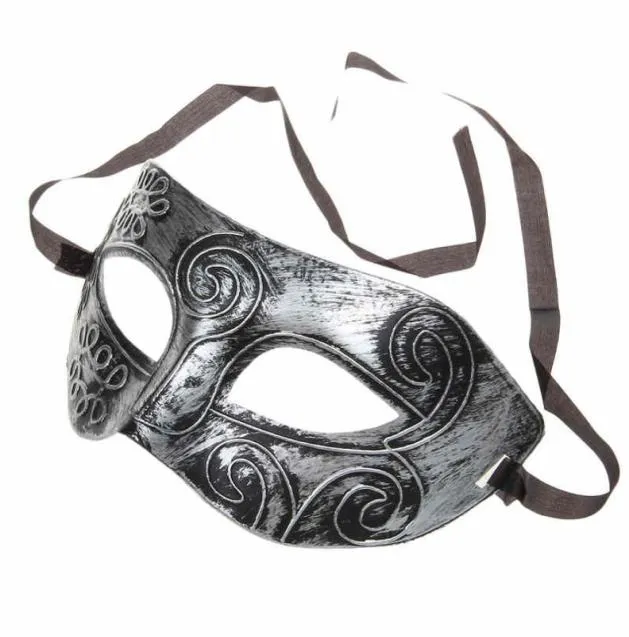 вечеринка наполовину лицо греческое римское воин Хэллоуин Серебряная маска унисекс вечеринка венецианские маскарадные украшения Mardi Gras маски для 1802810