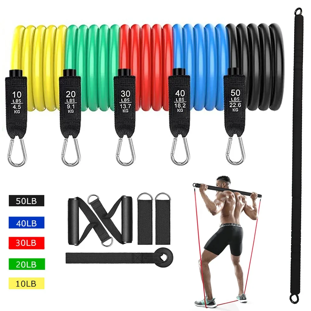 Messen Pilates bar con altezza della banda di resistenza e addestramento di resistenza regolabile resistenza Expander Portable Home allenamento per palestra Equipaggiamento da palestra