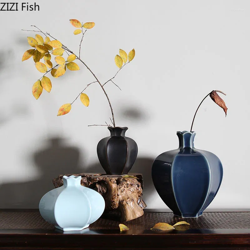 Vasen kreative Granatapfel Keramikblumen Vase Artwork Blumentöpfe Dekorative Porzellan Arrangement Moderne Wohnkultur