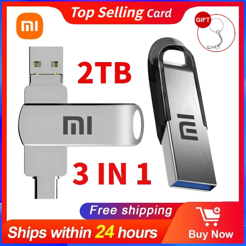 Laufwerke Xiaomi 2TB USB -Flash -Laufwerk 128 GB OTG USB 3.0 Pen -Laufwerk für Telefon Android 1TB Pendrive 3 in 1 Speicherstock -Memorie USB für PC Pho