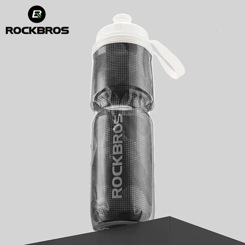 Rockbros Circulaire geïsoleerde waterfles 750 ml PP5 Materiaal Outdoor Sport Fitness Running Camping Travel Portable Water Fles 240428