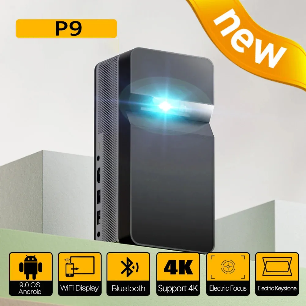 Zaolightec P9 4K Ultra High-définition Projecteur Smart Home 3D Ultra Short Focus Zoom Electronic Focus Beamer Video Theatre