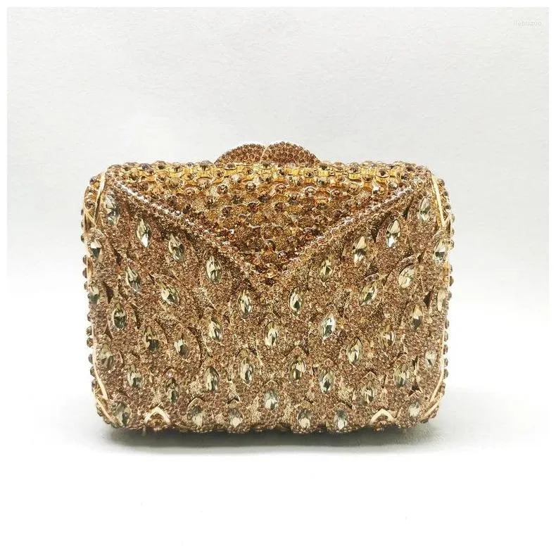 Gold Envelope Drawstring Clutch With Crystal Accents Elegant Gold Rhinestone Clutch Bag For Women Perfect For Parties Galas Weddings And Bridal Events From Liehuzuo 58.51 DHgate.Com