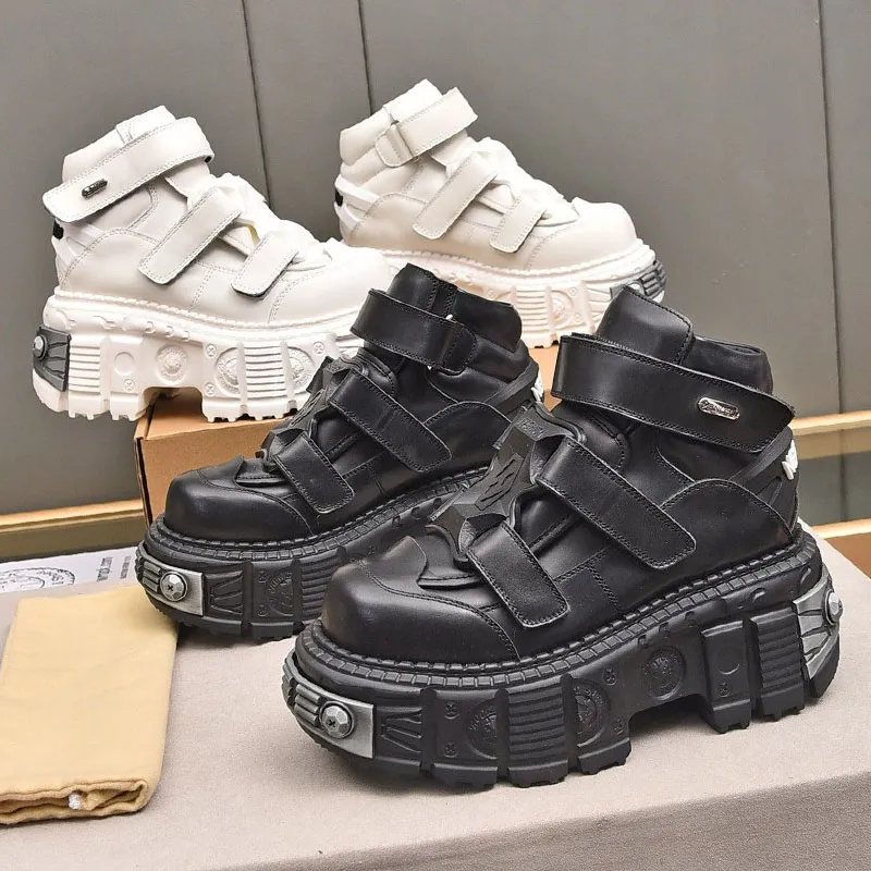 Newrock Martin Boots Tank Mech Hard Core Battle New Rock Casual Scarpe Coppia Dark Punk Platform Platform Platform Domenne Sneaker Taglia 35-45