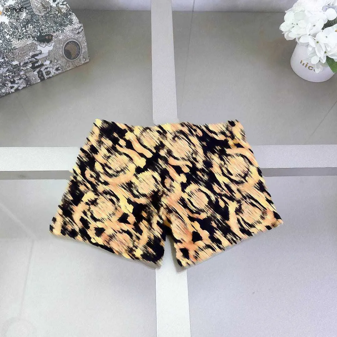 Kids Designer Beach Swim Trunks Golden Pattern Boys Swimsuit Size 90 160 CM