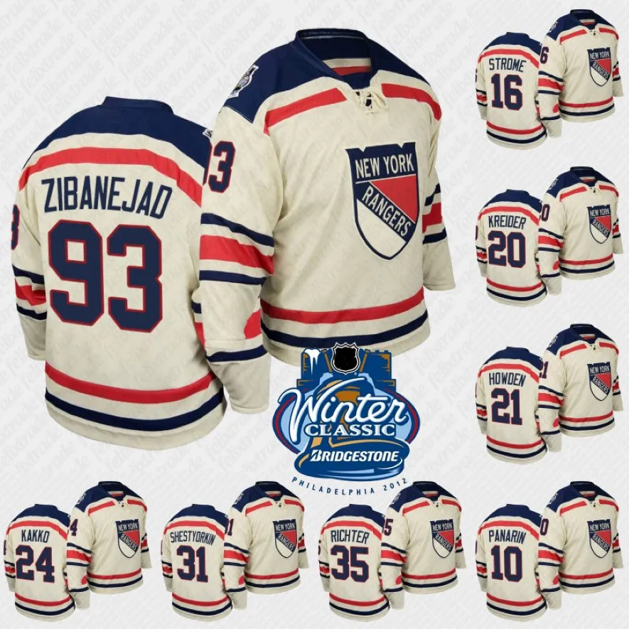 NY Rangers 2012 Winter Classic Replica Jersey Alexis Lafreniere Ryan Strome Chris Kreider Mika Zibanejad Igor Shestyorkin Artemi Panari 275S