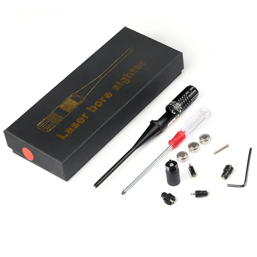 Optics 1 Set Adaptateurs réglables Rifles Kit de collimateur Switer Collimator à alésage laser rouge avec viseuse laser pour .22 à .50 Calibre Rifie