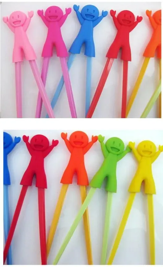 NEW Children's Plastic Chopsticks Children Learning Helper Training Learning Happy Plastic Toy Chopstick Fun Baby Infant Beginner