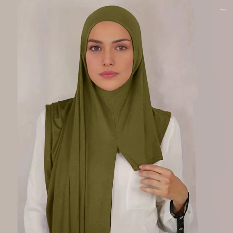 Ethnic Clothing Muslim Bonnet Hijab Scarf Instant Shawl Long Wrap Scarves Prayer Jersey For Women Fashion