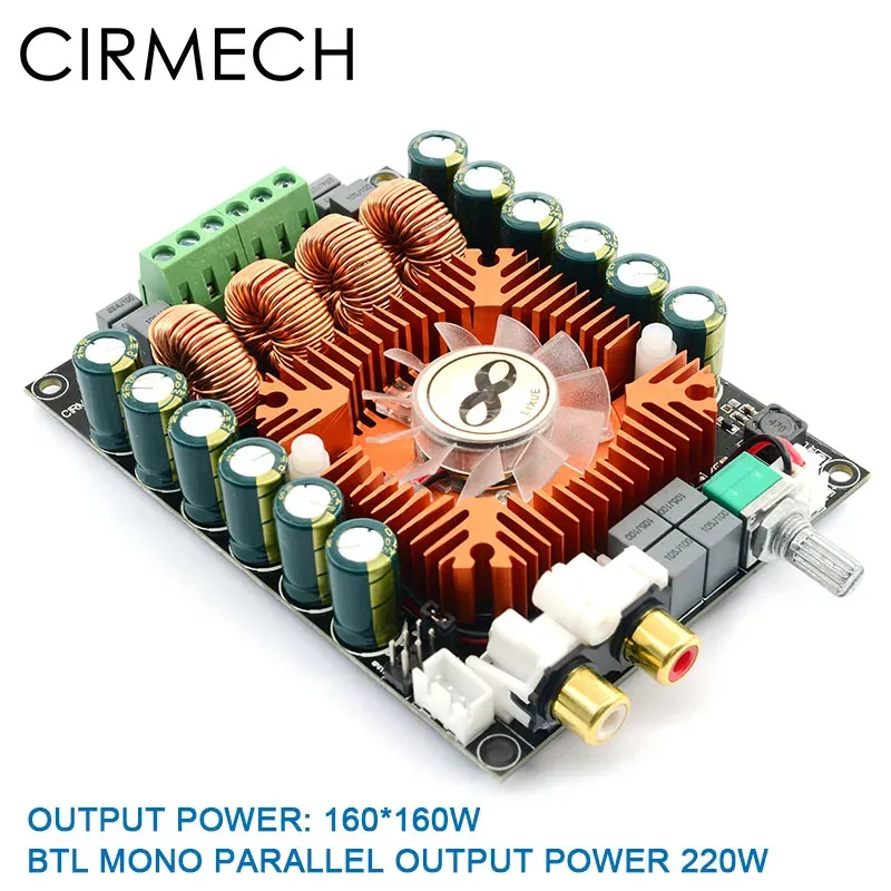 Amplificador Circhech TDA7498E Placa de amplificador de energia digital de alta potência 2.0 HIFI Estéreo 160W*2 Suporte BTL220W DC12V36V