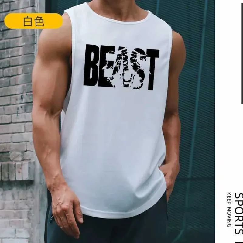 'S T-Shirts Sommer Neue Herren Taktische Sportmaschenhülsen und Weste 2024 Herren Gymnastik Runnibment Trainmuscle Sport atmungsaktives T-Shirt J240506