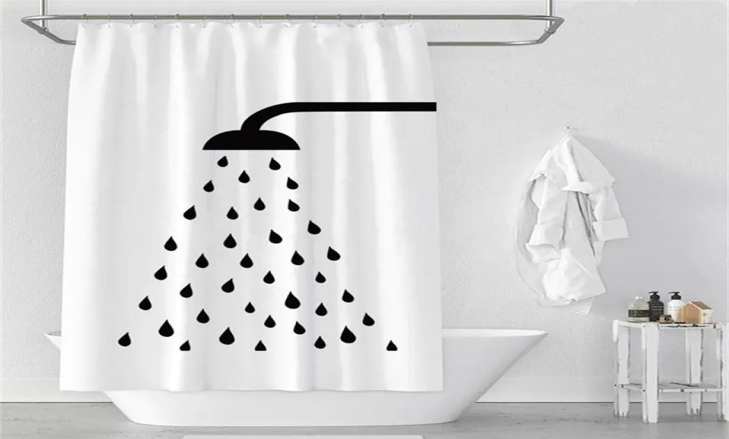 Rideaux de douche en polyester blanc épaissis imperméables rideaux de salle de bain minimalistes