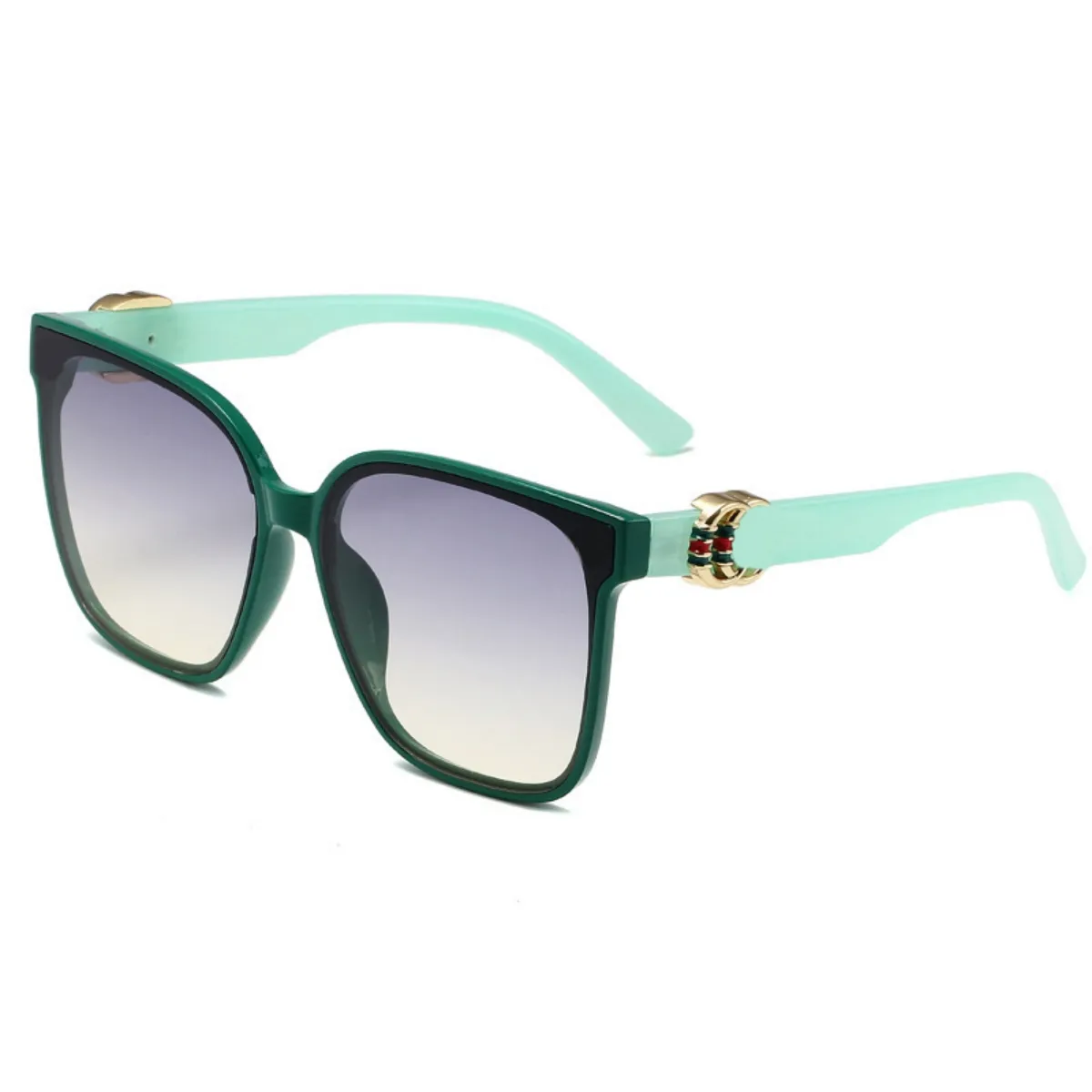 Luxus -Designer -Marke Retro Square polarisierte Sonnenbrille für Frauen Männer Vintage Shades UV400 Klassische große Metallrahmen Sonne Glasse1137