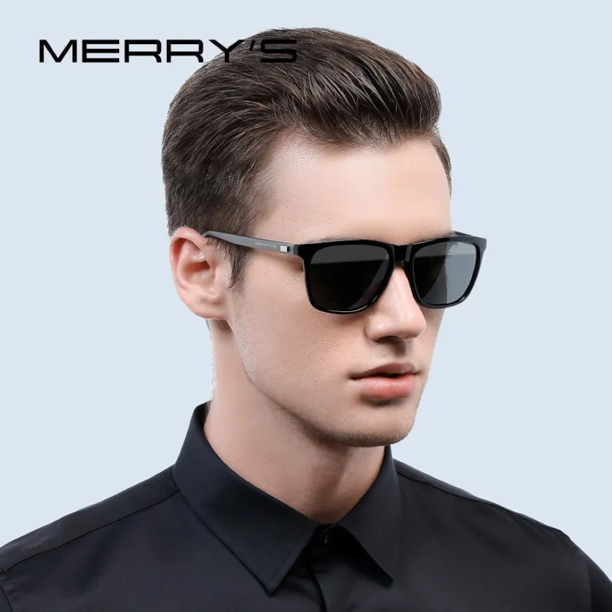 Merry's Fashion Unisexe Retro Aluminium Lunettes de soleil Men de soleil Polarisé Brand Designer Vintage Sun Glasses pour femmes UV400 S'8286 261J