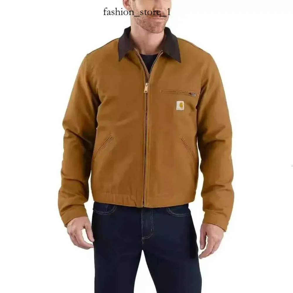 Yeni erkek tasarımcı moda carhartte ceket vintage yıkanmış tuval hip hop yaka hırka carhartte ceket ince boyalı yama ceketleri dış giyim gözyaşları tlys 363
