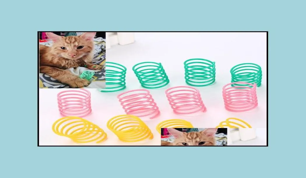Cat Toys Supplies Pet Home Garden Wijd duurzaam zware plastic Colorf Springs speelgoed spelen voor kittendruppel levering 2021 EAVE4977143