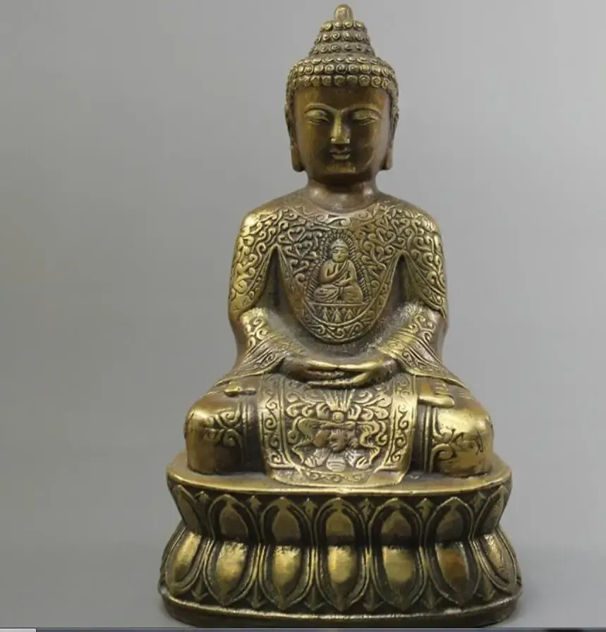 Sculptures Pure copper bronze Buddha statue, Tantric Sakyamuni Buddha, high crown prince Buddha, Tathagata ornament