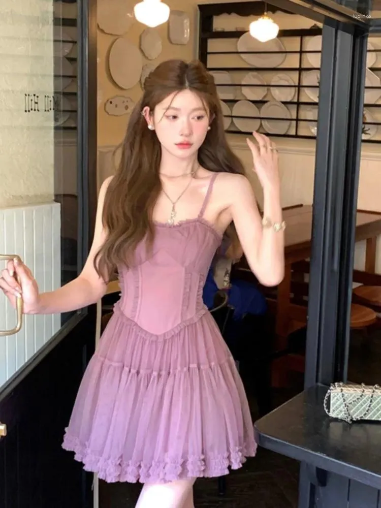 Summer Mini Dress, Spaghetti Strap, Korean Style