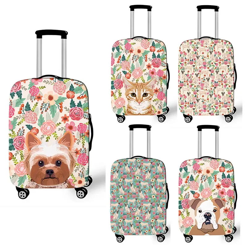 Akcesoria Kawaii Cartoon Pet Dog Cat Cat Cover walizka do podróży 18 ~ 32 -calowej walizki Protektor pasuje do ślicznej pokrywy walizki zamka