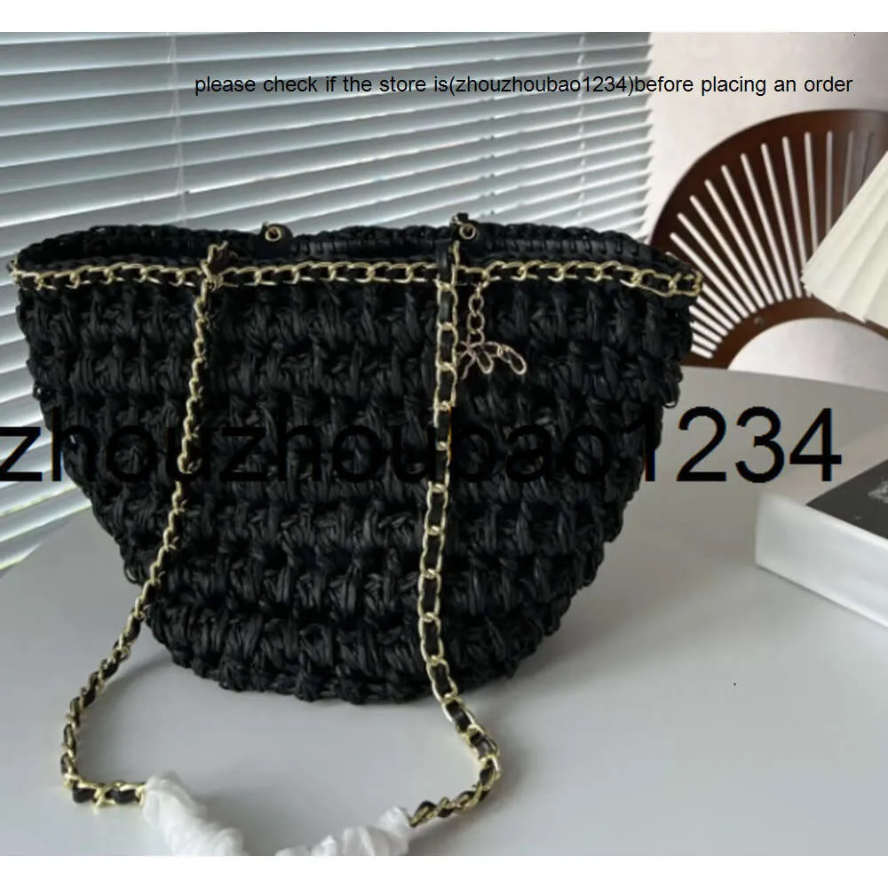 CF Classic Chanellies Quality High Leather Handbag Woven Borse Hardware Hollow Chain Sac 23S MALLETS DE SHOPES