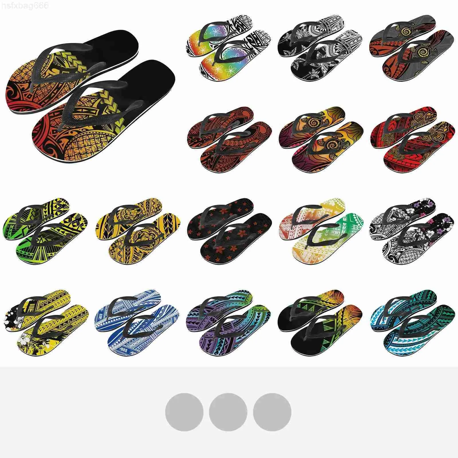 Slippers Polynesian Tribal Pohnpei Totem Tattoo Prints Summer Slippers Women Casual Durable Flip Flops Beach Sandals Female Wedge Shoes 240506
