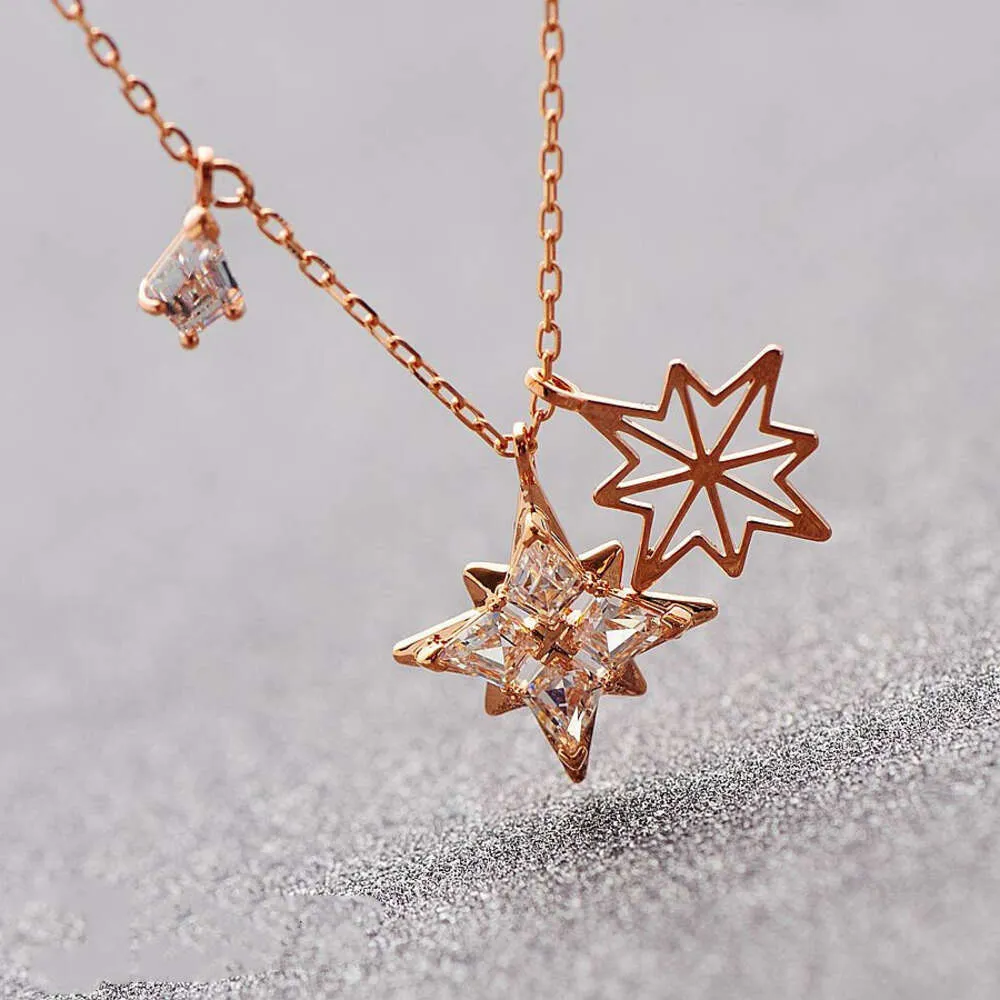 Collier swarovskis Designer Femmes de qualité de luxe de qualité Original Pendant nouveau collier de flocon de neige à ajustement romantique Collier de style octogonal simple