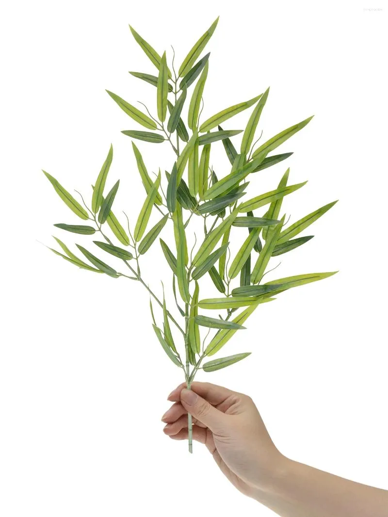 Dekorative Blumen 1PC 25,59 Zoll Simulation Grüne Bambusblattzweige Pflanzen Home Dekoration Esstisch Bürozentrum Vase