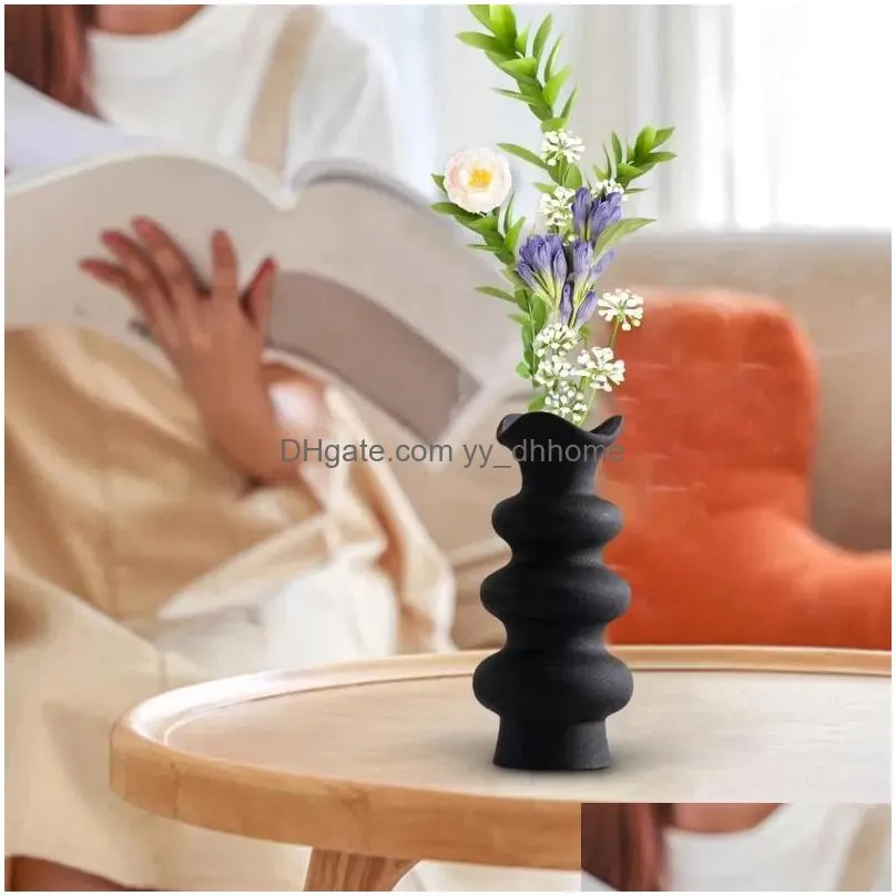 Vasi Vasi di fiori in ceramica Elegante minimalismo moderno Decorativo semplice per la scrivania del raggio di cabinetto Centrotavola Delivery Delivery Delivery G Dhxyi