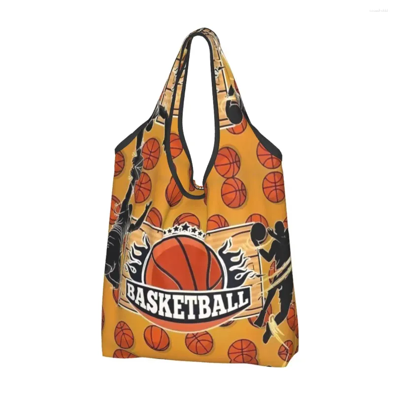 Opbergtassen grappige basketbal winkelen draagbare stippen rond fysieke cultuur boodschappen schouder shopper tas