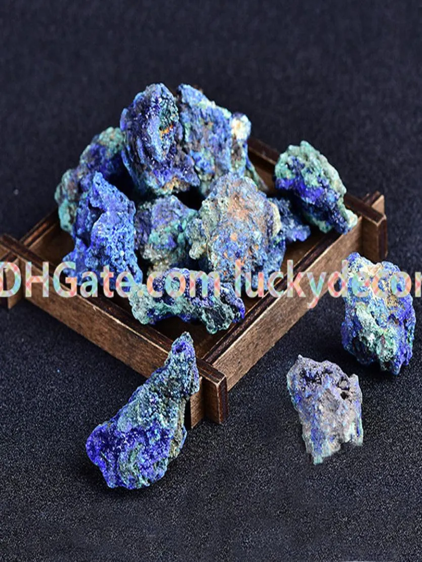 100G Mały nieregularny naturalny surowy niebieski niebieski azuryt geode kamień Malachite Chessilite Kryształowy Kamień Minerałowy szorstki azurit Dru4607796