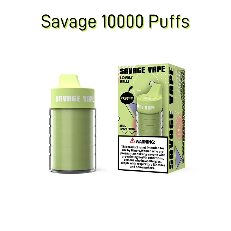 Vape Savage Vapesable Vapes Puff 15000 10000 Puffes 25 ml E Flow d'air réglable à cigarette 2% 3% 5% 10 FLAVOR