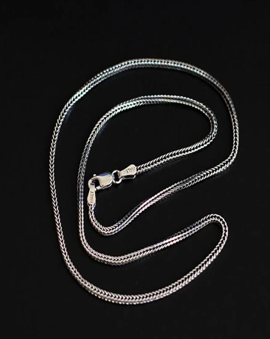 1 6mm 925 Sterling Silver Fox Tail Chain Halsband Fashion Chains Men Kvinnor smycken halsband diy tillbehör16 18 20 22 24 26inch317464229