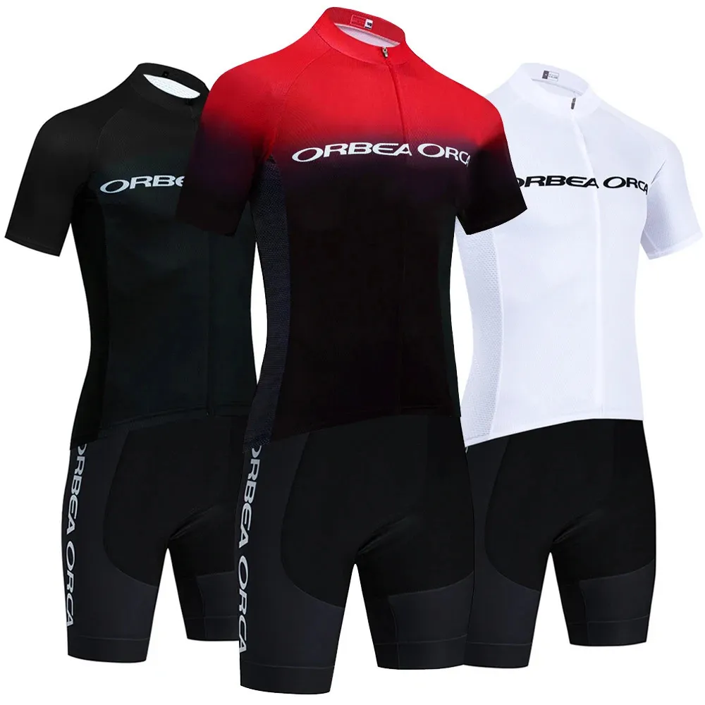 Orbea orca cykling tröja cykel shorts set män kvinnor snabb torr ropa ciclismo 4 fickor sommar pro cykel tshirt kläder 240506