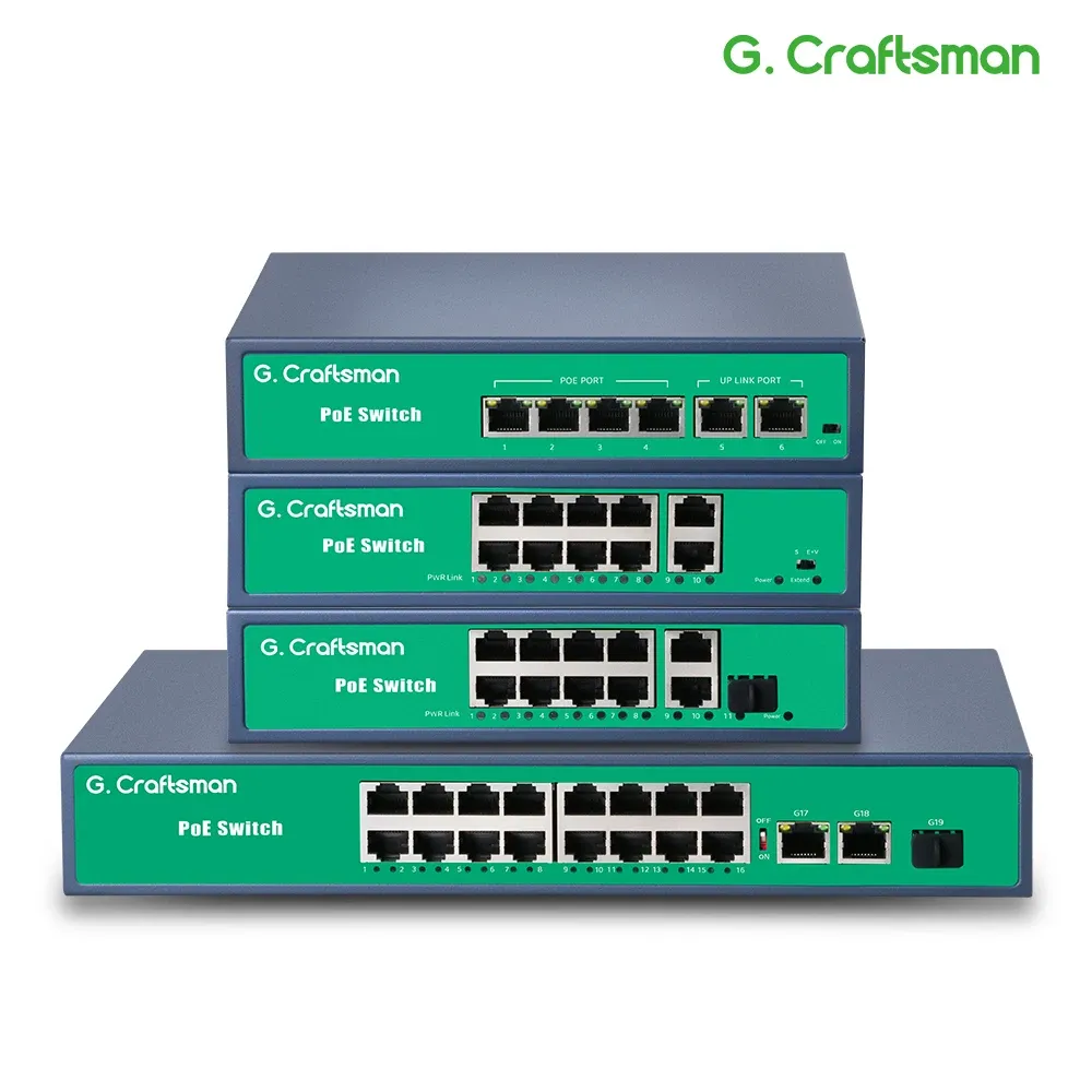 Control G.Craftsman Poe Switch 4 8 16 Poortondersteuning IEEE802.3AF/AT CCTV 5MP 8MP 4K IP Camera Video Surveillance Wireless AP 100/1000bps