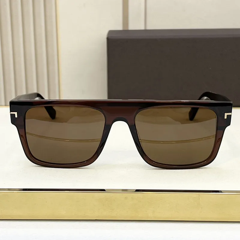 2024 Des Temfun flattop concise square sunglasses for Men Italy Pure-plank UV400 9070 5519 Euro-Am fashion model polarizing driving glasses gogg GOGGLES fullset case