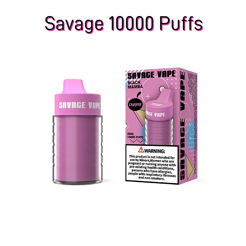 Savage Vape Vaper Puff 15k 10k 10000 Puffes 25 ml VATES DIRECLABLES 2% 3% 5% Puffes d'air réglables Chariot préfabillé 10 saveurs de goûter Mesh Coil 650mAh Battery Pen