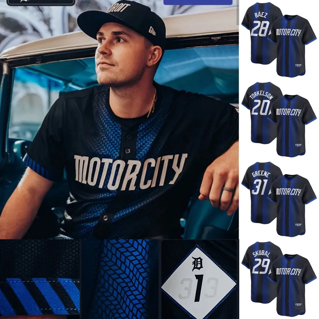 Miguel Cabrera 2024 City Connect Tigers Jersey Matt Vierling Javier Baez Jake Rogers Riley Greene Spencer Torkelson Carson Kelly Meadows Zach McKinstry Clark