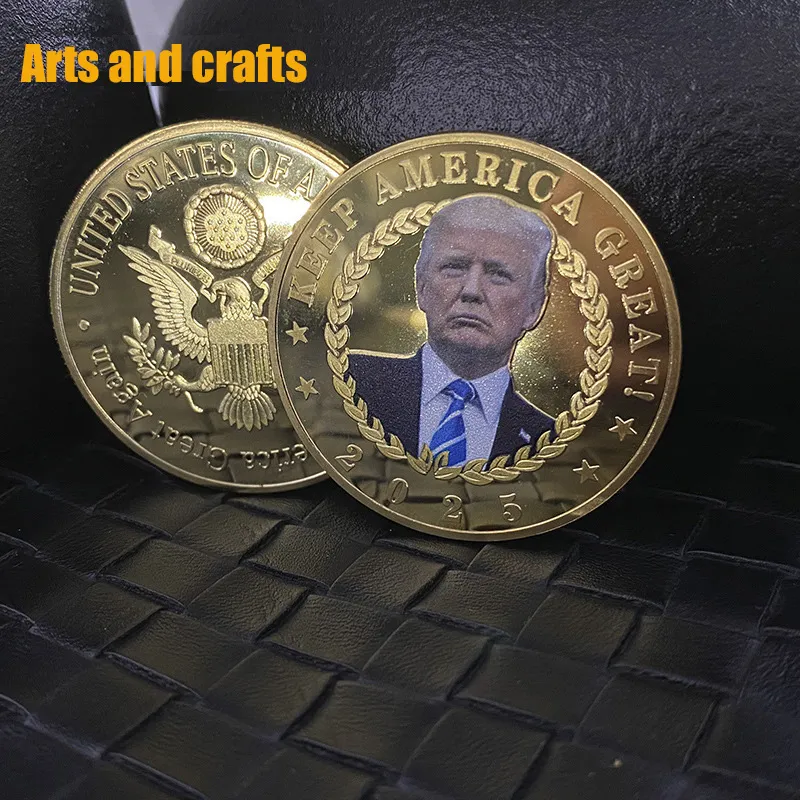 Le nouveau président élu Donald Trump commémoratif métallique couleur peinte au commerce extérieur médaillon commémoratif Custom BHFF8653